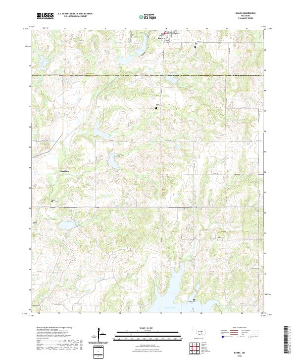 Byars, OK — USGS 7.5-minute topo (2022)