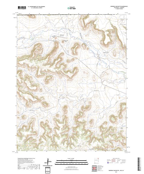 Wedding Cake Butte, NM-CO — USGS 7.5-minute topo (2023)
