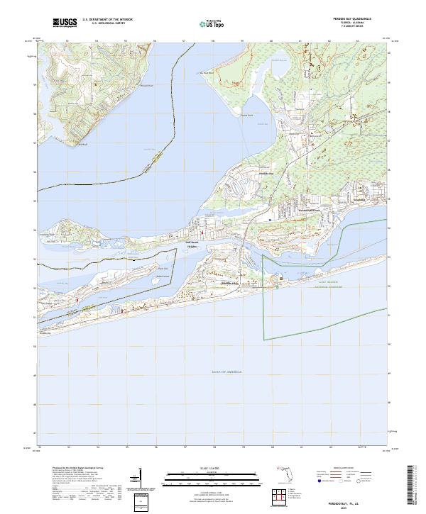 Perdido Bay, FL-AL — USGS 7.5-minute topo (2025)