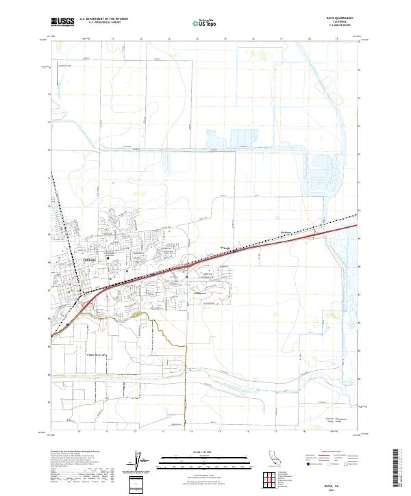 Davis, CA — USGS 7.5-minute topo (2021)
