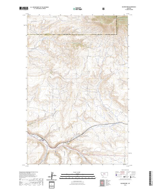 Raynesford, MT — USGS 7.5-minute topo (2024)