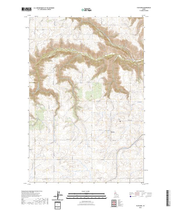 Fletcher, ID — USGS 7.5-minute topo (2024)