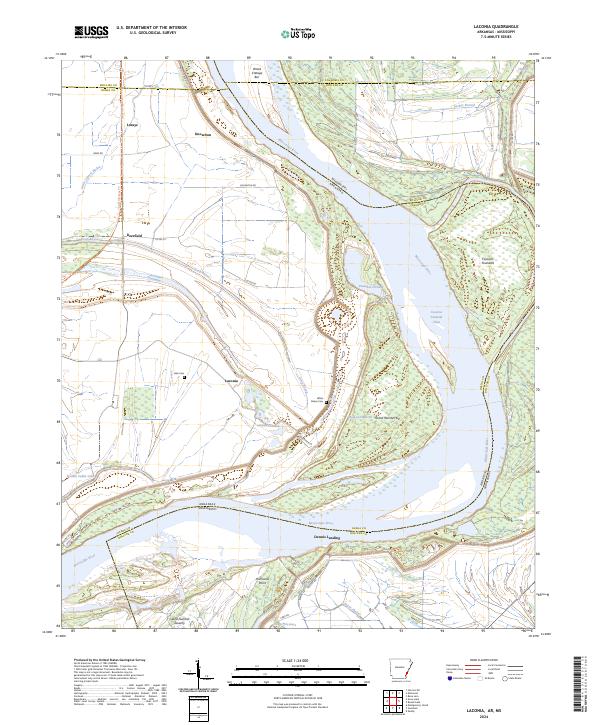 Laconia, AR-MS — USGS 7.5-minute topo (2024)