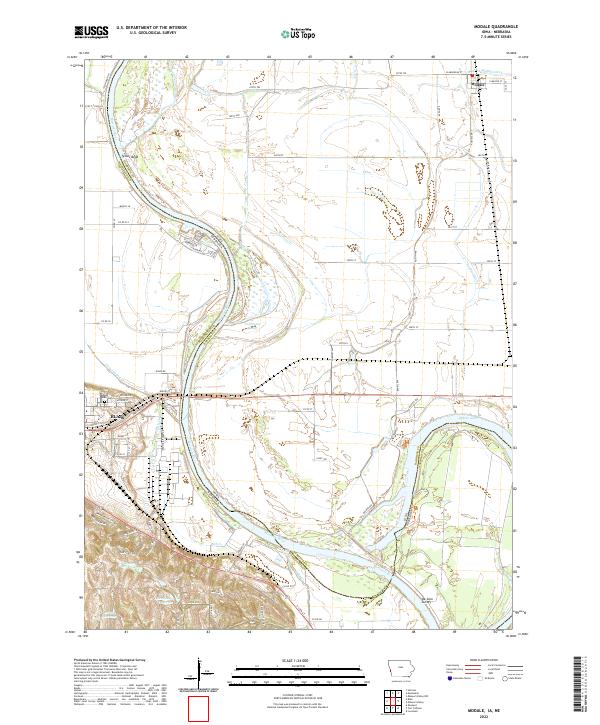 Modale, IA-NE — USGS 7.5-minute topo (2022)