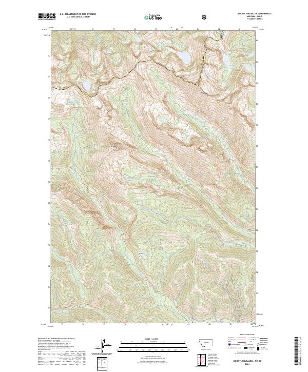 Mount Jerusalem, MT-ID — USGS 7.5-minute topo (2024)
