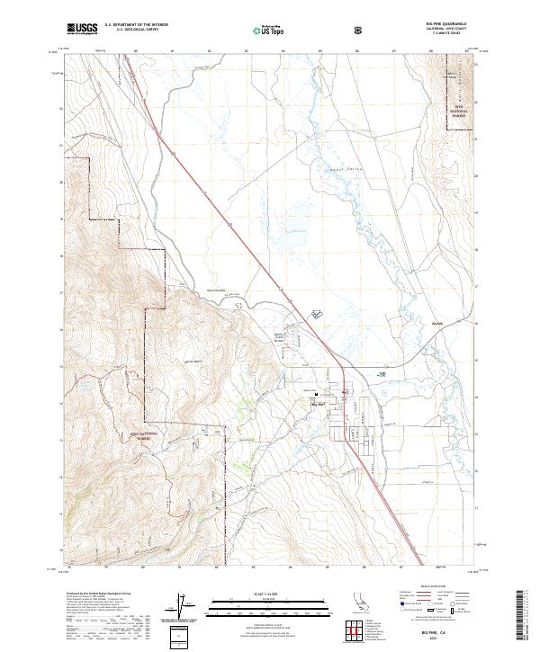 Big Pine, CA — USGS 7.5-minute topo (2021)