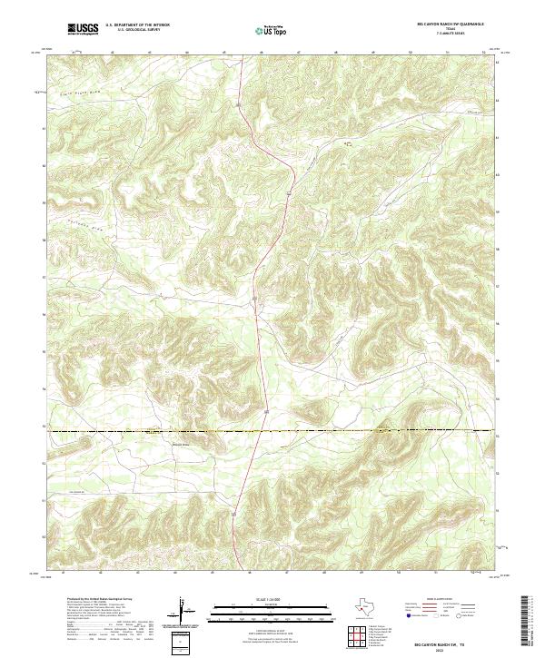 Big Canyon Ranch SW, TX — USGS 7.5-minute topo (2022)