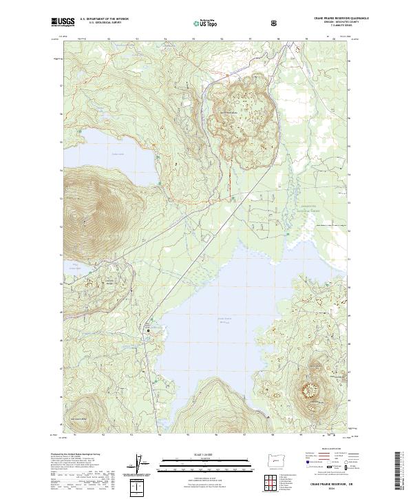 Crane Prairie Reservoir, OR — USGS 7.5-minute topo (2024)