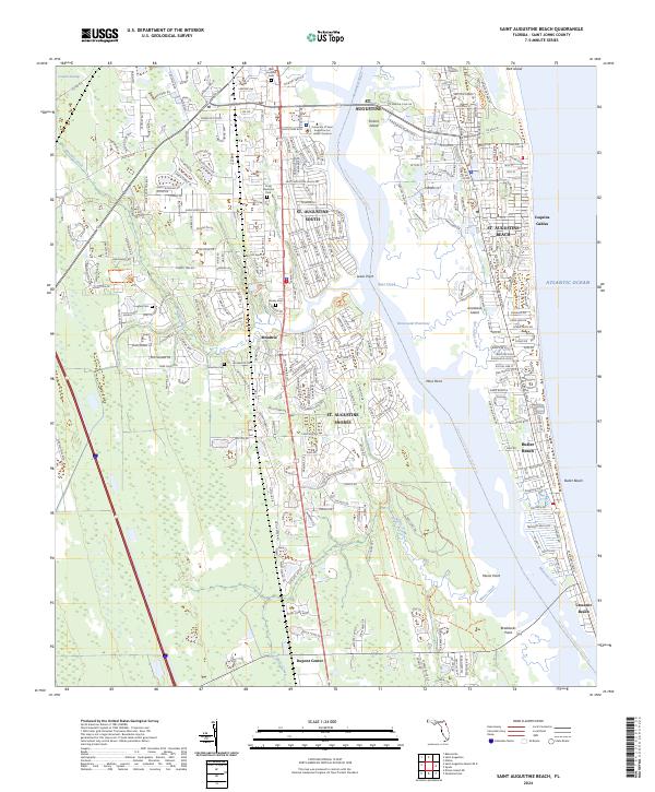Saint Augustine Beach, FL — USGS 7.5-minute topo (2024)
