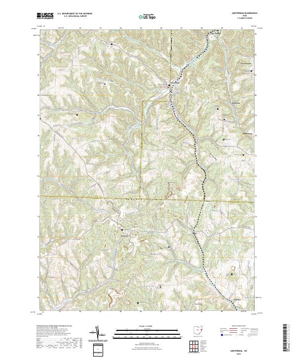 Amsterdam, OH — USGS 7.5-minute topo (2023)