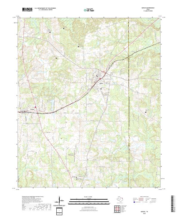 Naples, TX — USGS 7.5-minute topo (2022)