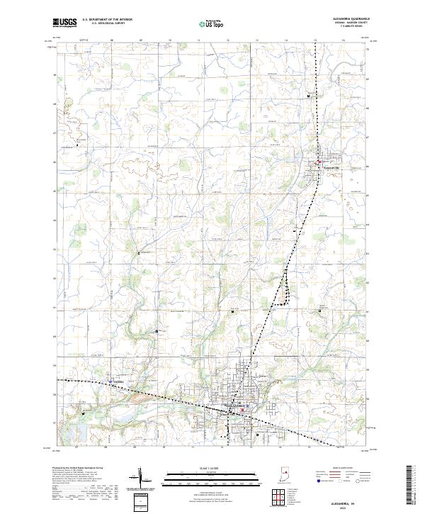 Alexandria, IN — USGS 7.5-minute topo (2022)