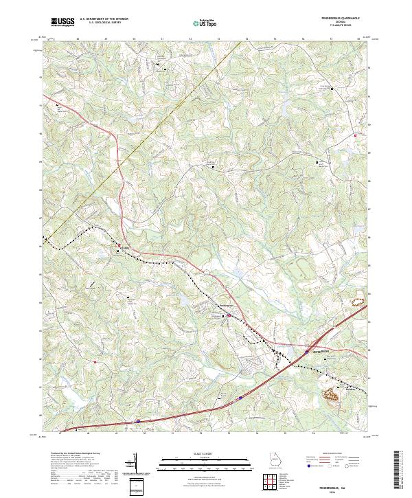 Pendergrass, GA — USGS 7.5-minute topo (2024)