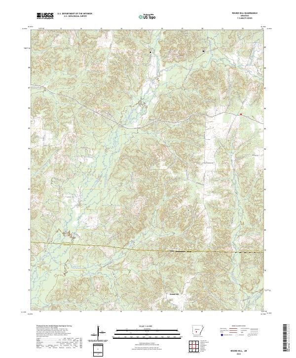 Round Hill, AR — USGS 7.5-minute topo (2024)