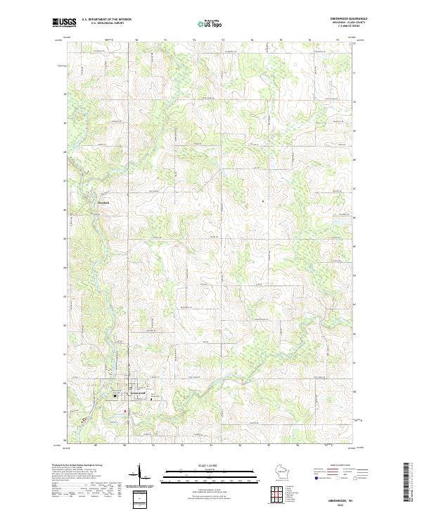 Greenwood, WI — USGS 7.5-minute topo (2022)
