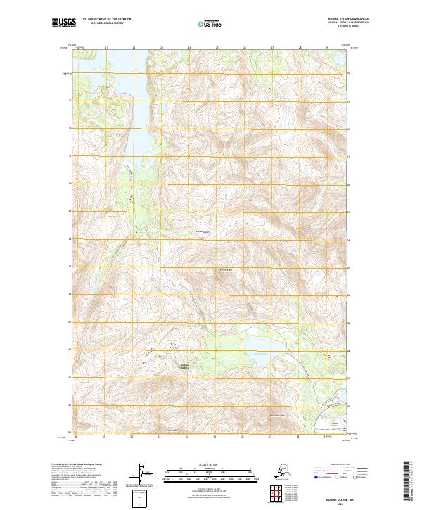 Kodiak D-2 SW, AK — USGS 7.5-minute topo (2021)