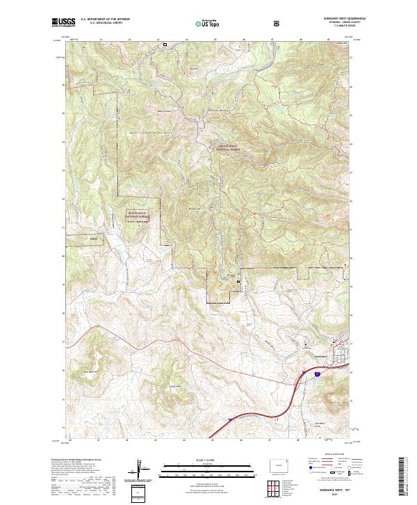 Sundance West, WY — USGS 7.5-minute topo (2021)