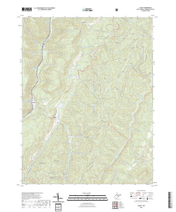 Glady, WV — USGS 7.5-minute topo (2023)