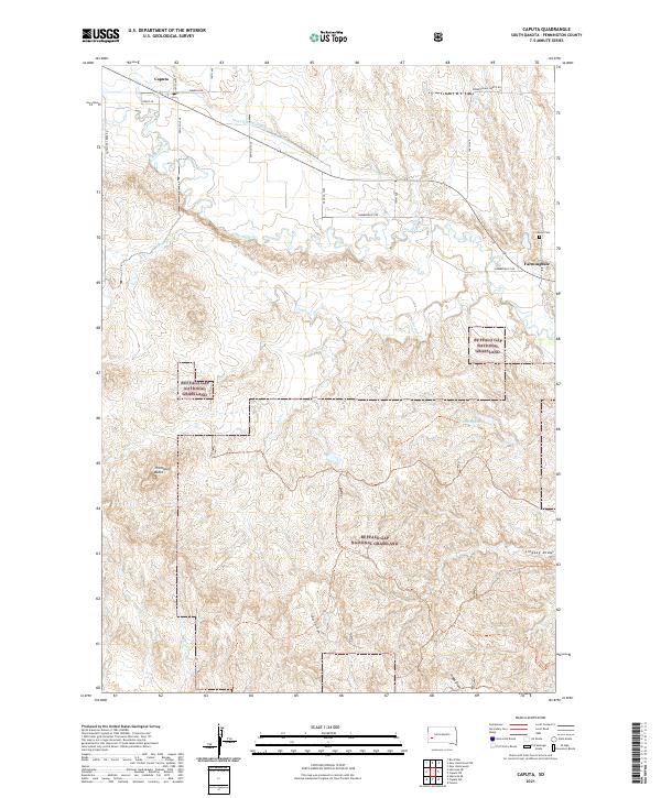 Caputa, SD — USGS 7.5-minute topo (2021)