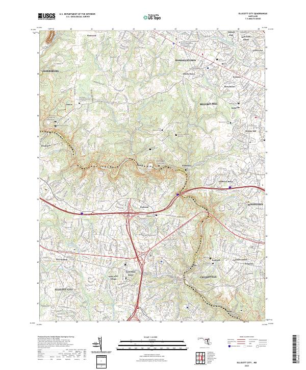 Ellicott City, MD — USGS 7.5-minute topo (2023)