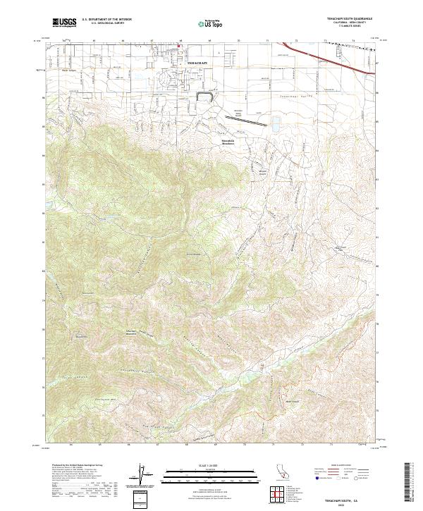 Tehachapi South, CA — USGS 7.5-minute topo (2022)