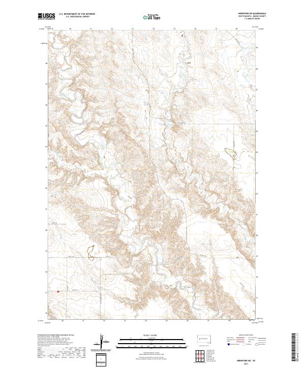 Hereford NE, SD — USGS 7.5-minute topo (2021)