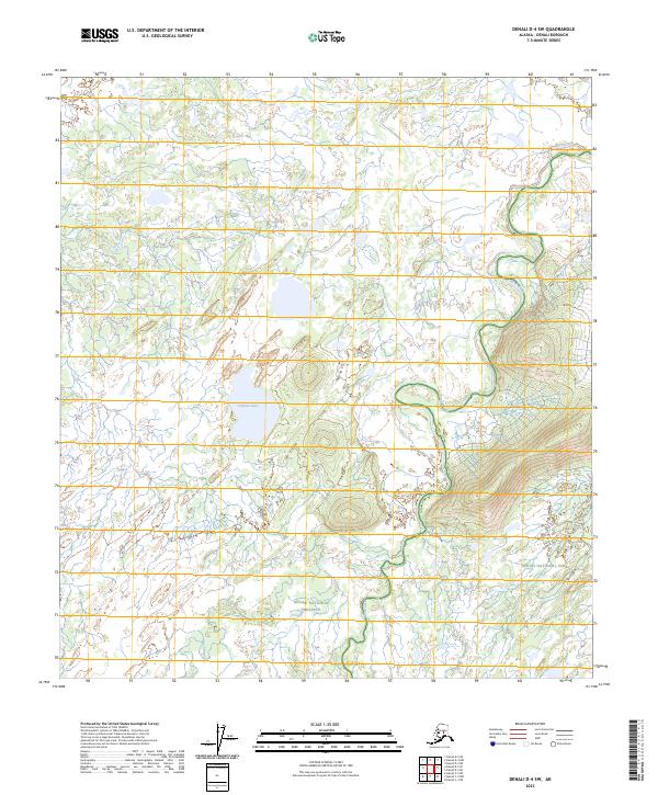 Denali D-4 SW, AK — USGS 7.5-minute topo (2023)