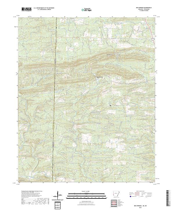 Bog Springs, AR-OK — USGS 7.5-minute topo (2024)