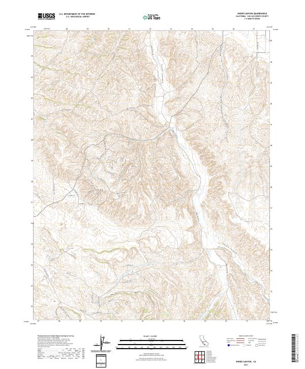Shedd Canyon, CA — USGS 7.5-minute topo (2021)
