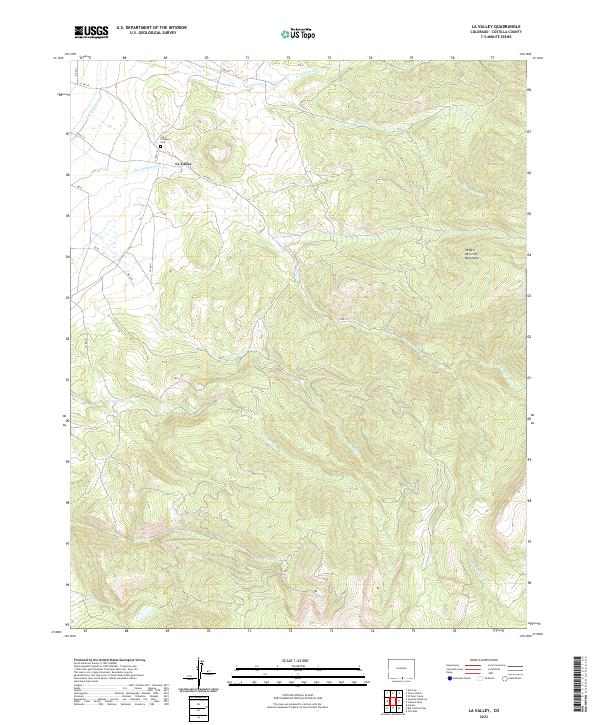 La Valley, CO — USGS 7.5-minute topo (2022)