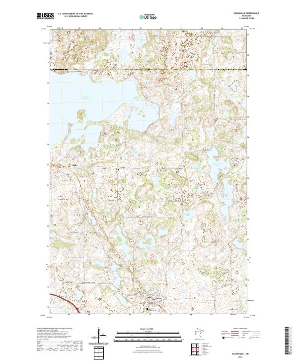 Evansville, MN — USGS 7.5-minute topo (2022)