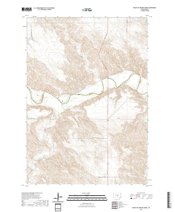 Mouth of Mission Creek, SD — USGS 7.5-minute topo (2021)