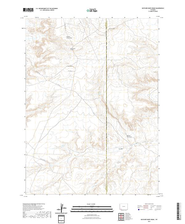 Butcher Knife Draw, WY — USGS 7.5-minute topo (2021)