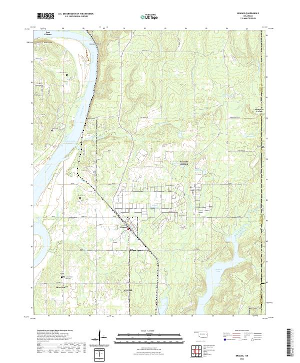 Braggs, OK — USGS 7.5-minute topo (2022)