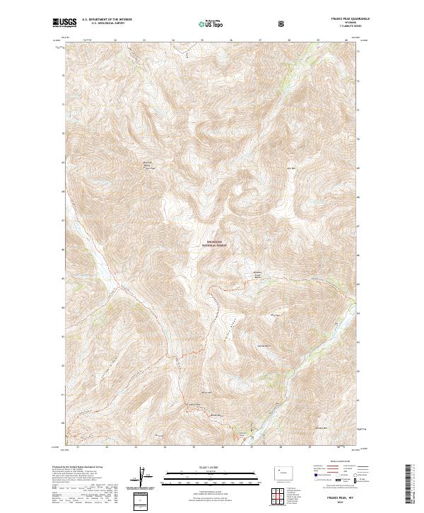 Francs Peak, WY — USGS 7.5-minute topo (2021)