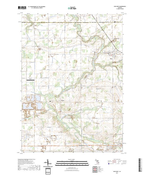 Ovid West, MI — USGS 7.5-minute topo (2023)
