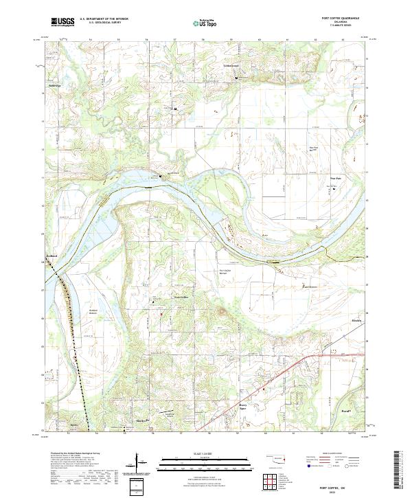Fort Coffee, OK — USGS 7.5-minute topo (2022)