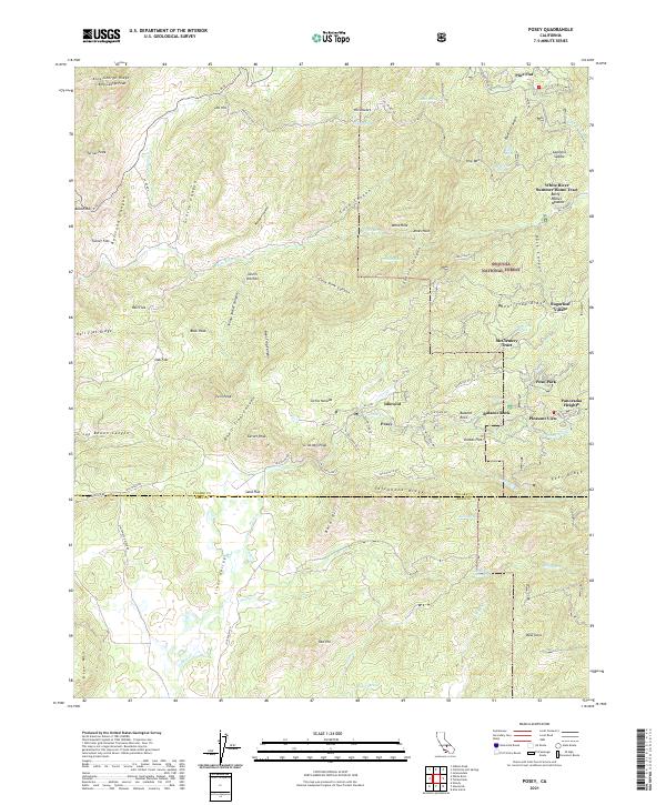 Posey, CA — USGS 7.5-minute topo (2021)