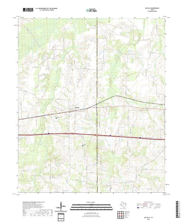 Saltillo, TX — USGS 7.5-minute topo (2022)