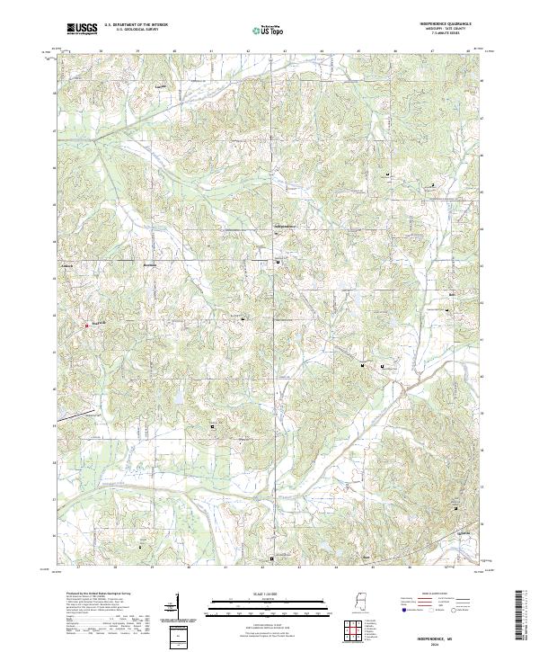 Independence, MS — USGS 7.5-minute topo (2024)