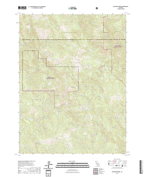 Bluenose Ridge, CA — USGS 7.5-minute topo (2021)
