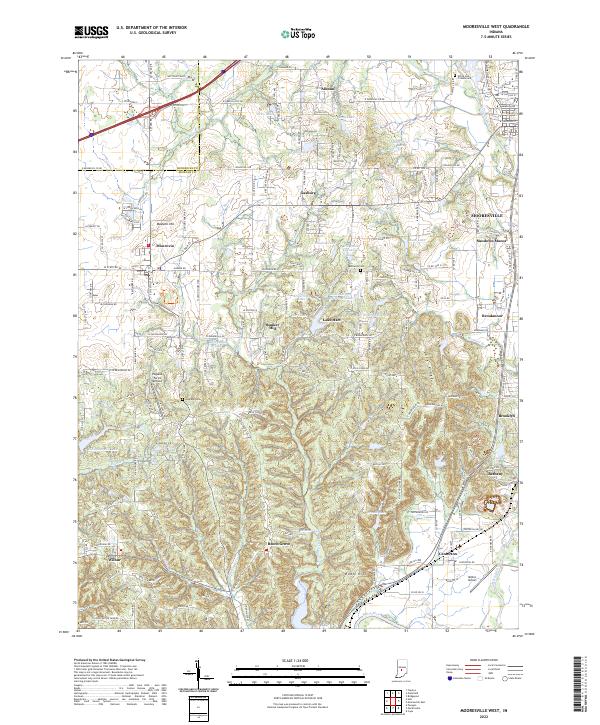 Mooresville West, IN — USGS 7.5-minute topo (2022)