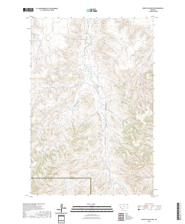 Griffin Coulee NW, MT — USGS 7.5-minute topo (2024)