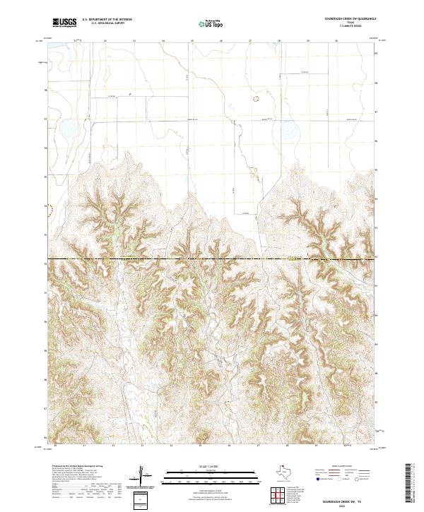 Sourdough Creek SW, TX — USGS 7.5-minute topo (2022)
