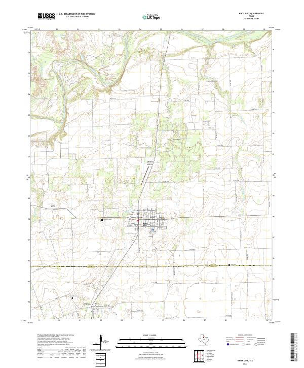 Knox City, TX — USGS 7.5-minute topo (2022)