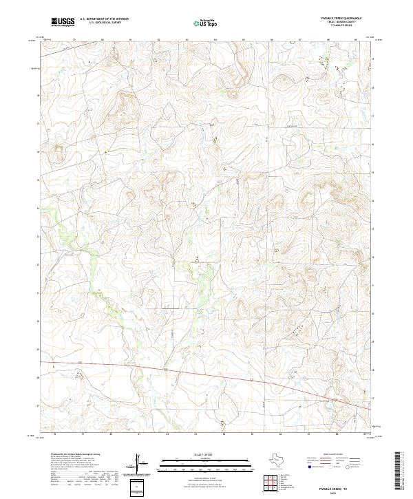 Fivemile Creek, TX — USGS 7.5-minute topo (2022)