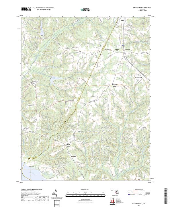 Charlotte Hall, MD — USGS 7.5-minute topo (2023)