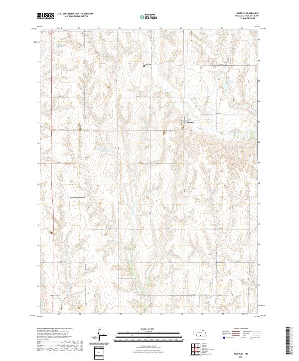 Huntley, NE — USGS 7.5-minute topo (2021)