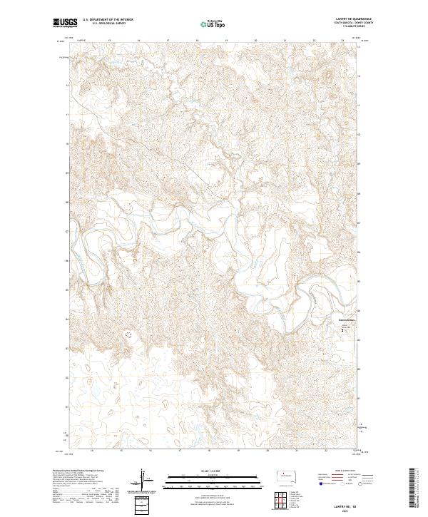 Lantry NE, SD — USGS 7.5-minute topo (2021)