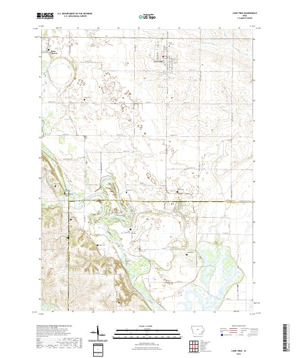 Lone Tree, IA — USGS 7.5-minute topo (2022)